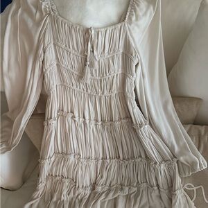 Chelsea & Violet Cream Ruched Dress
